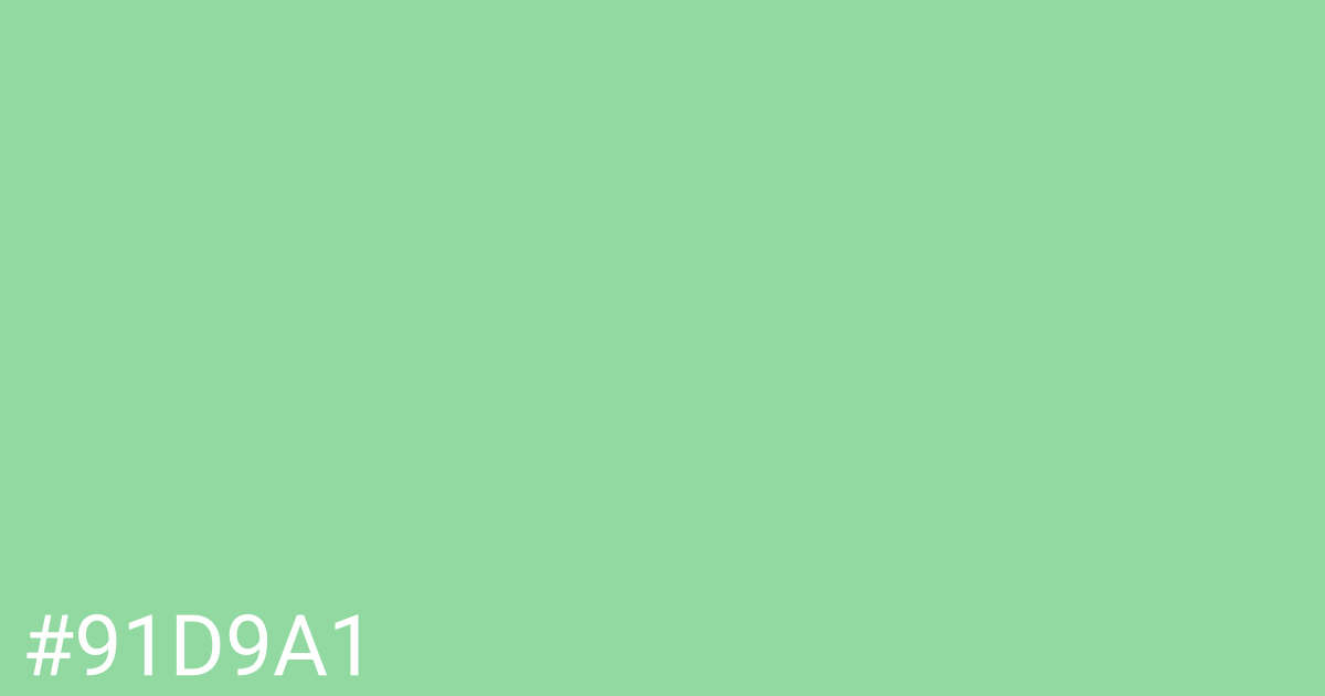 Hex color #91d9a1 graphic