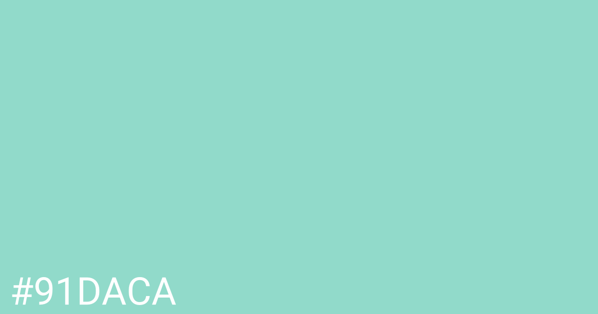 Hex color #91daca graphic