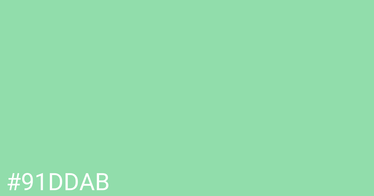 Hex color #91ddab graphic