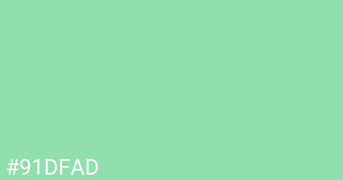 Hex color #91dfad graphic