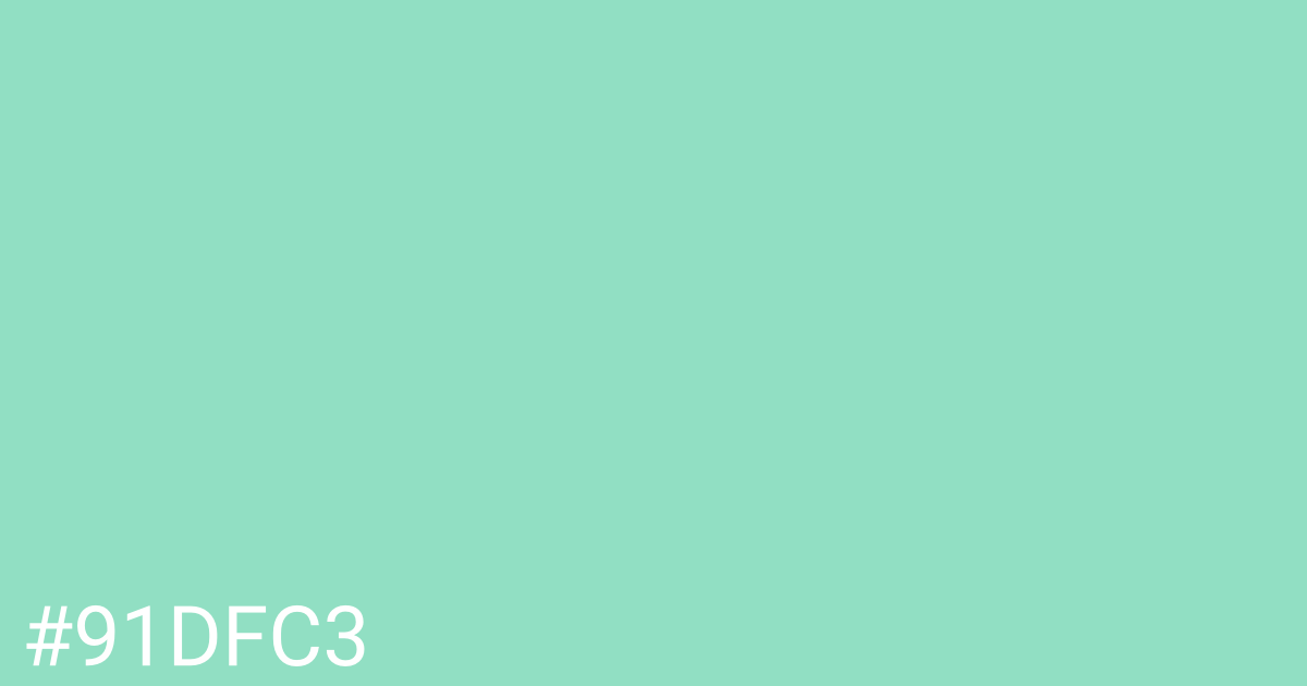 Hex color #91dfc3 graphic