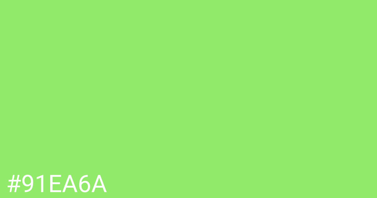 Hex color #91ea6a graphic