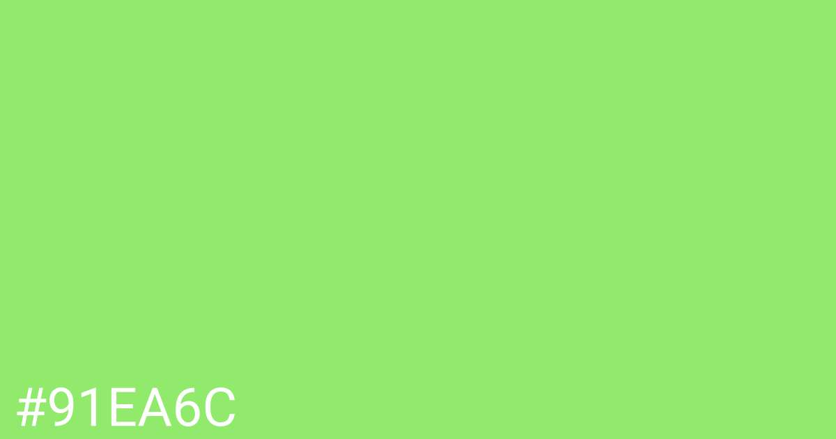 Hex color #91ea6c graphic