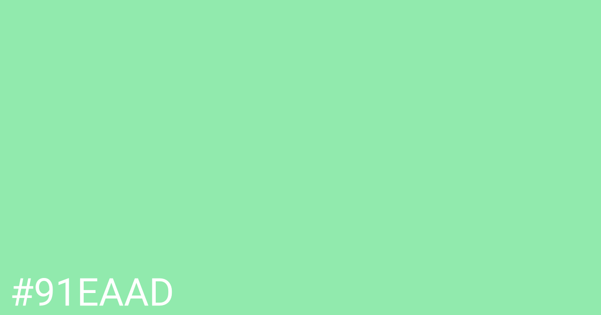 Hex color #91eaad graphic