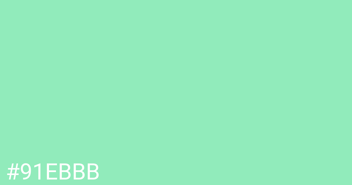 Hex color #91ebbb graphic