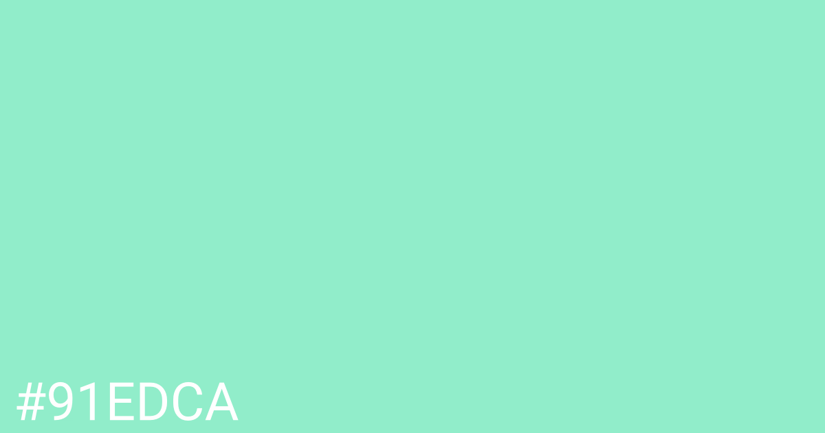 Hex color #91edca graphic