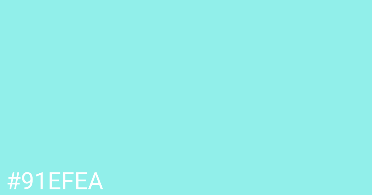 Hex color #91efea graphic