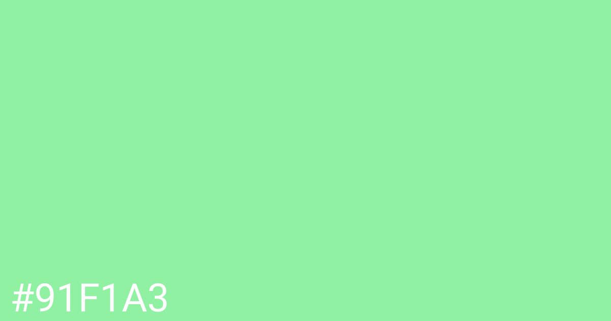 Hex color #91f1a3 graphic