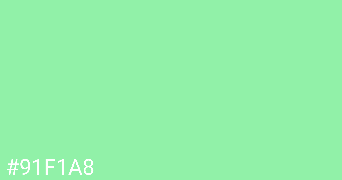 Hex color #91f1a8 graphic