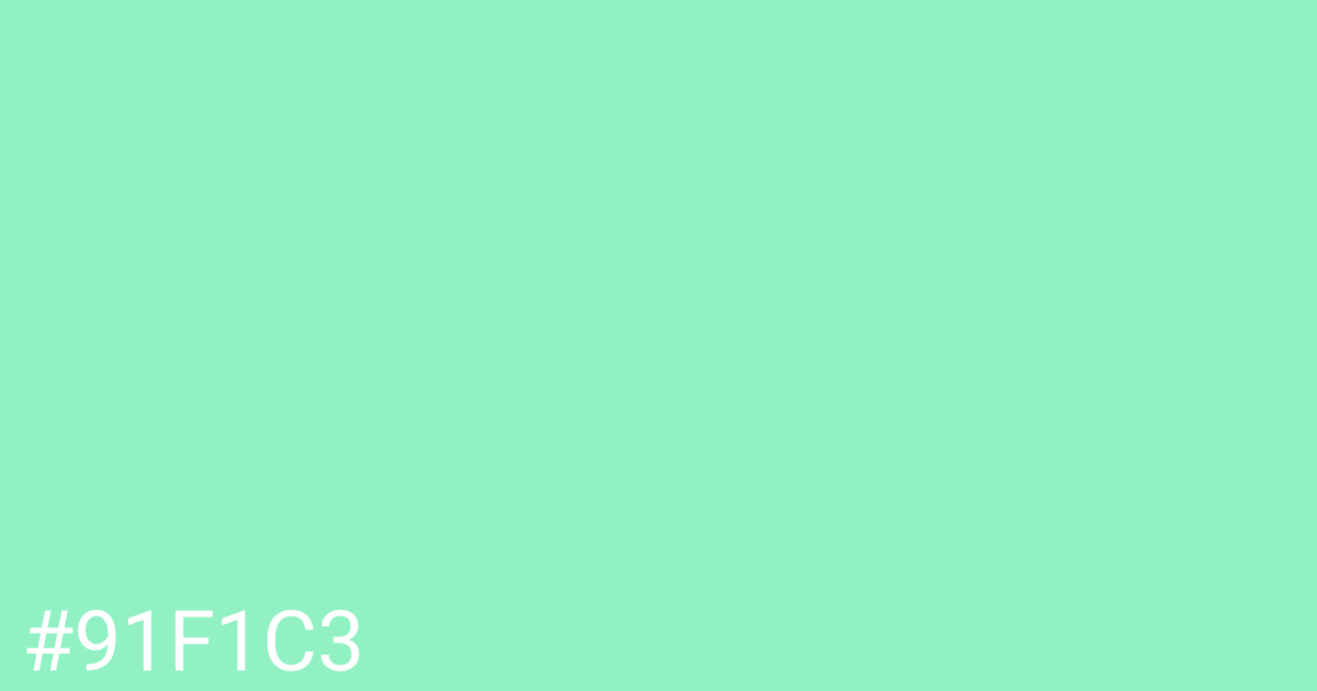 Hex color #91f1c3 graphic