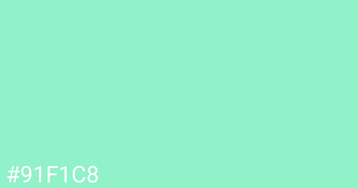 Hex color #91f1c8 graphic