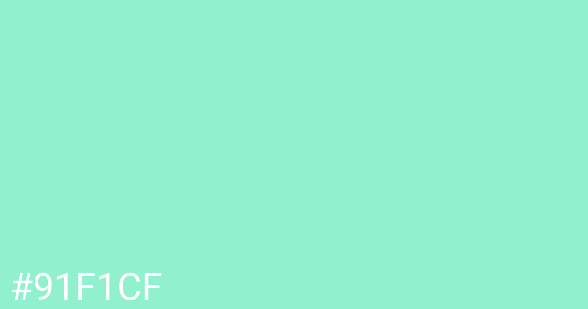 Hex color #91f1cf graphic