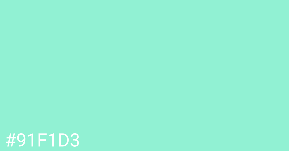 Hex color #91f1d3 graphic