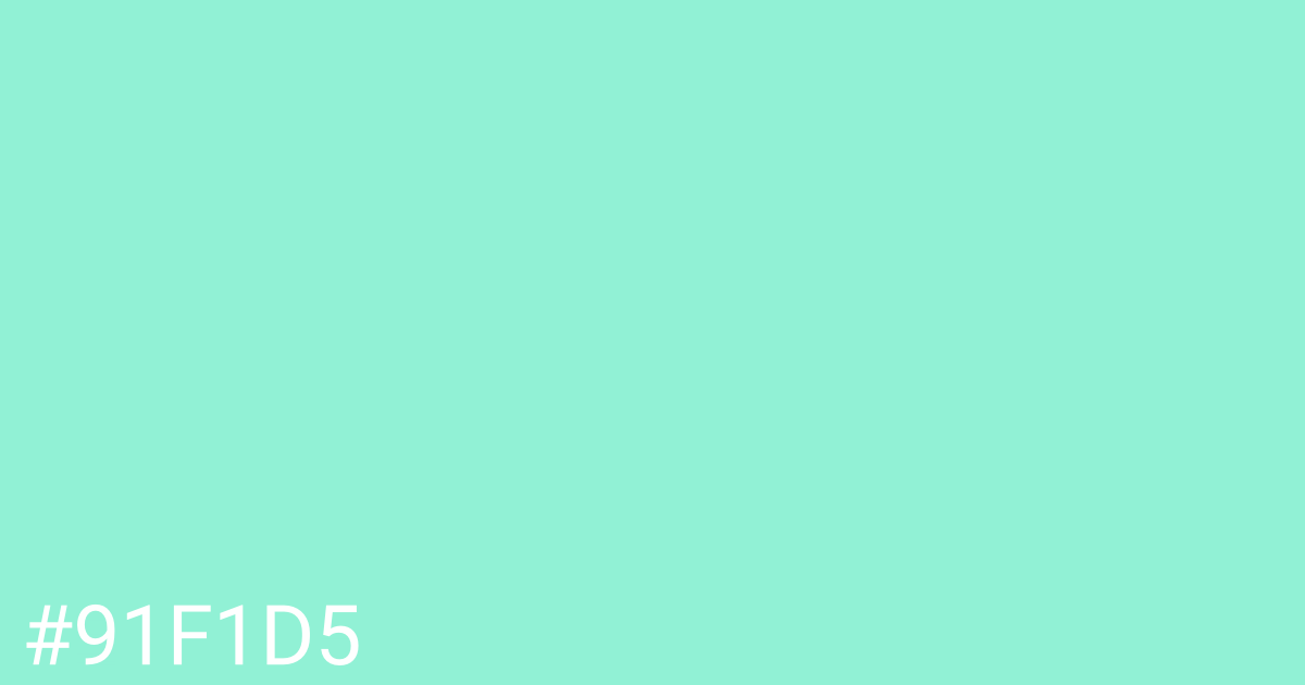 Hex color #91f1d5 graphic