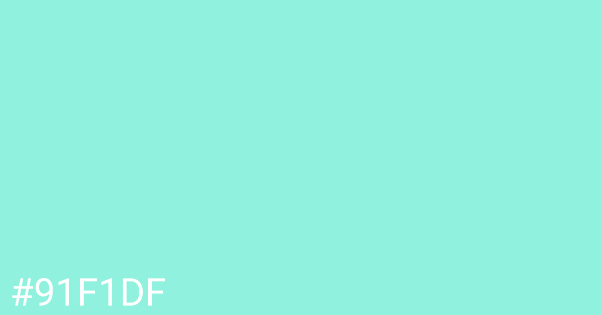 Hex color #91f1df graphic