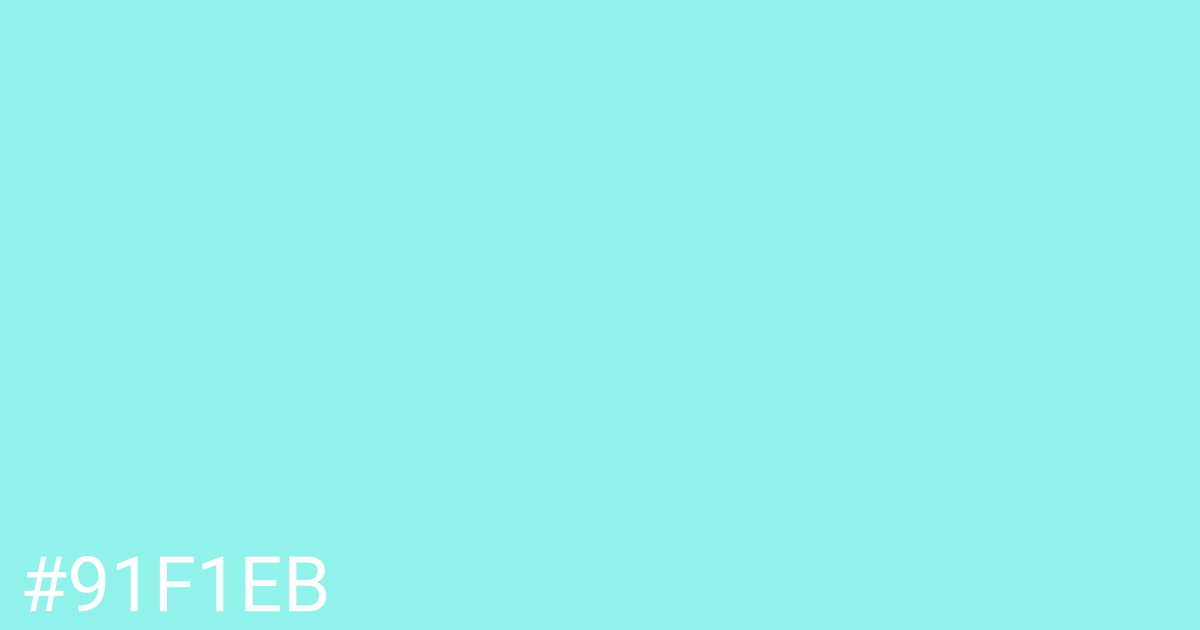 Hex color #91f1eb graphic