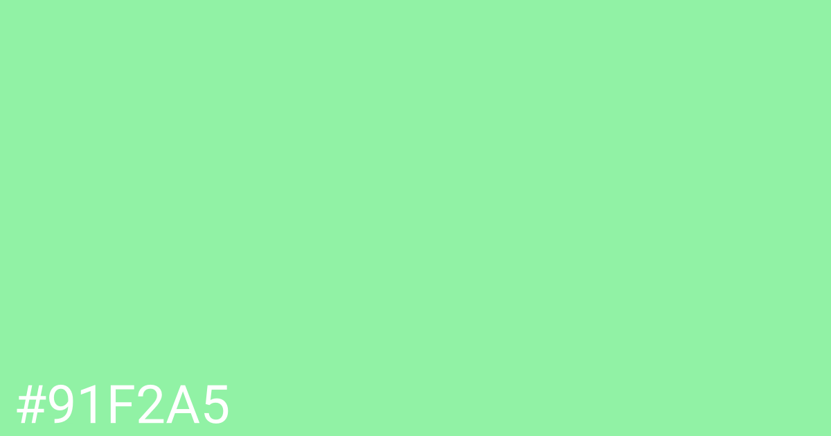 Hex color #91f2a5 graphic