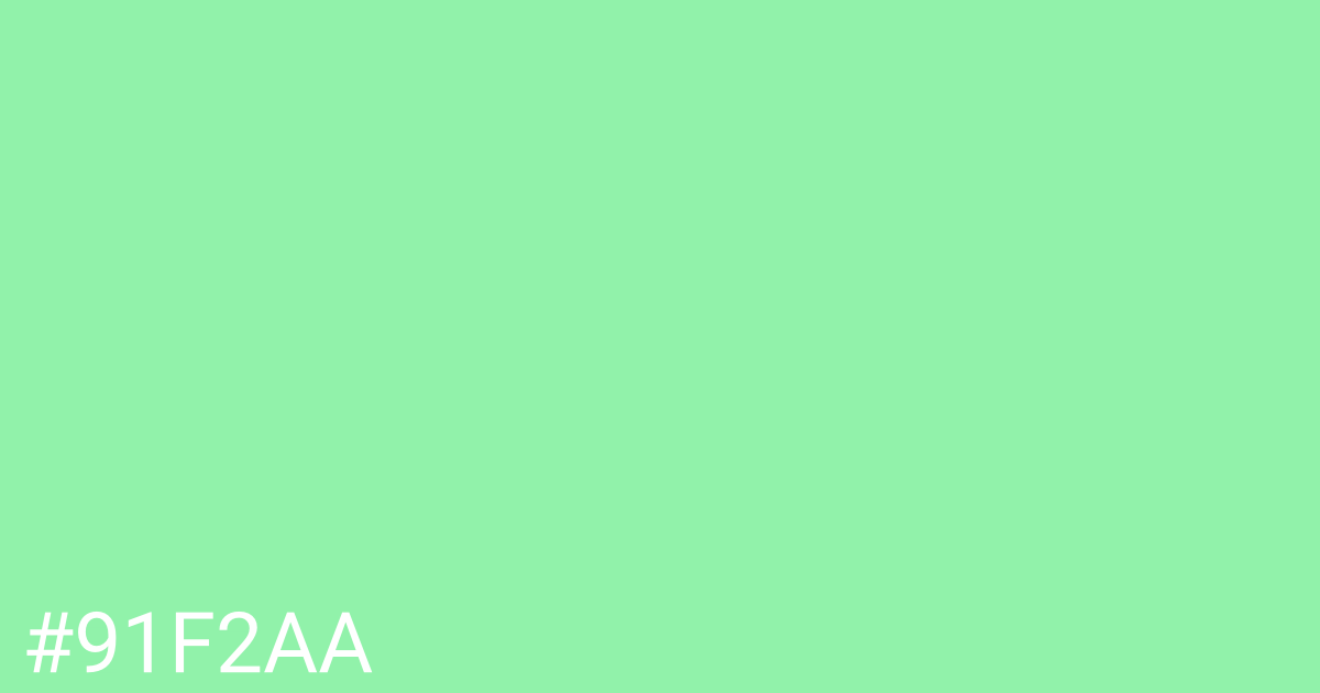 Hex color #91f2aa graphic