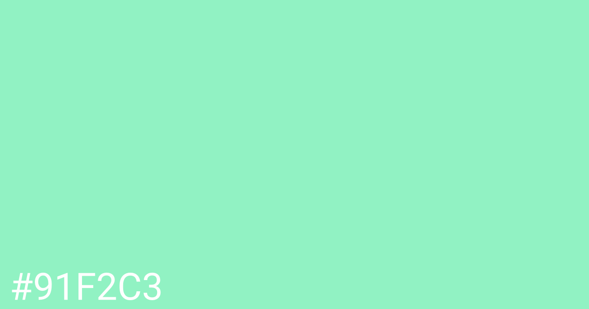 Hex color #91f2c3 graphic