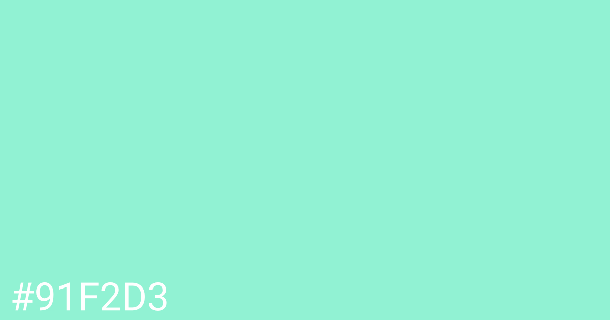 Hex color #91f2d3 graphic