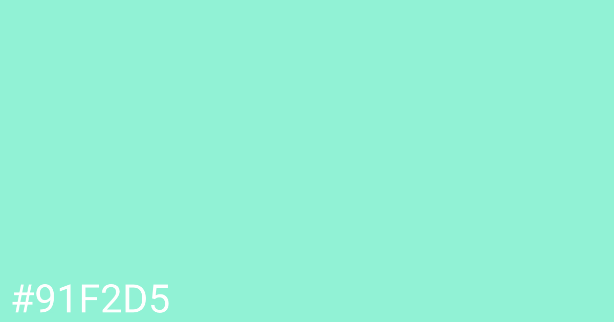 Hex color #91f2d5 graphic