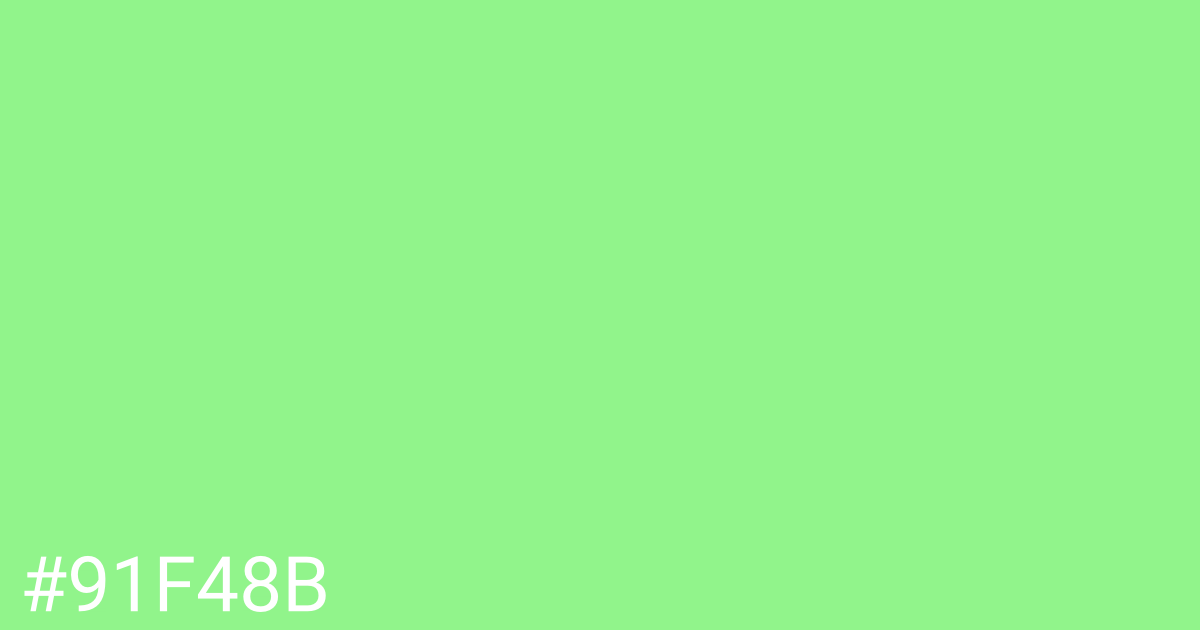 Hex color #91f48b graphic