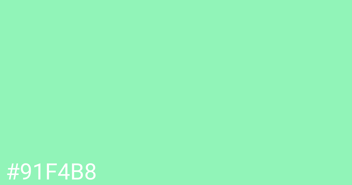 Hex color #91f4b8 graphic