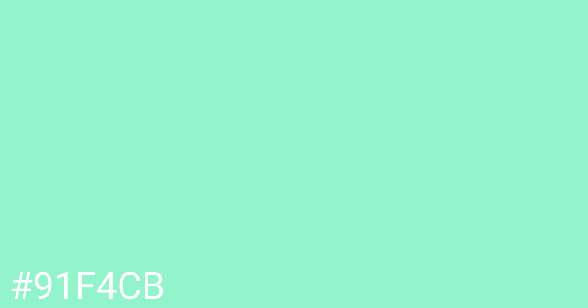 Hex color #91f4cb graphic