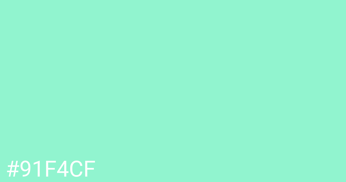 Hex color #91f4cf graphic