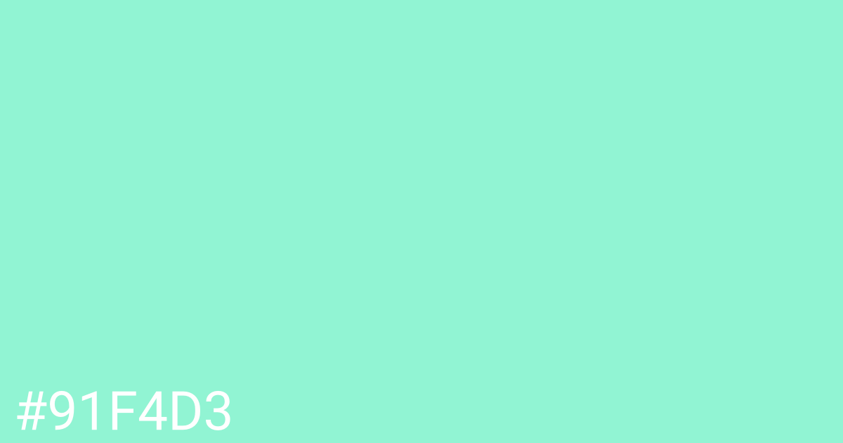 Hex color #91f4d3 graphic