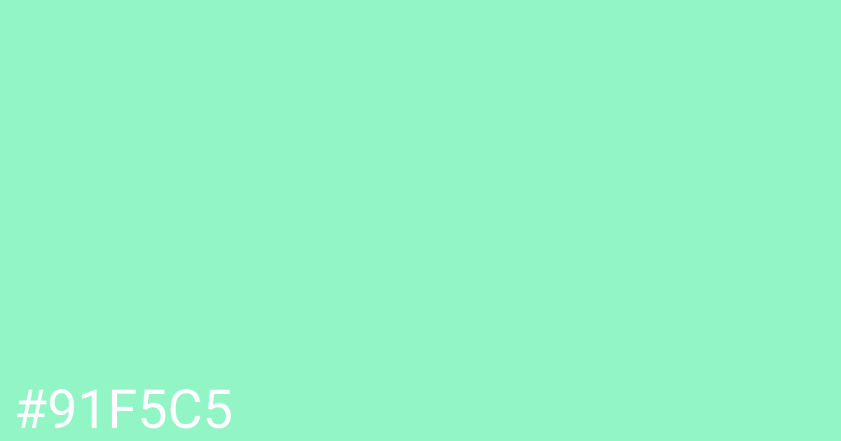 Hex color #91f5c5 graphic