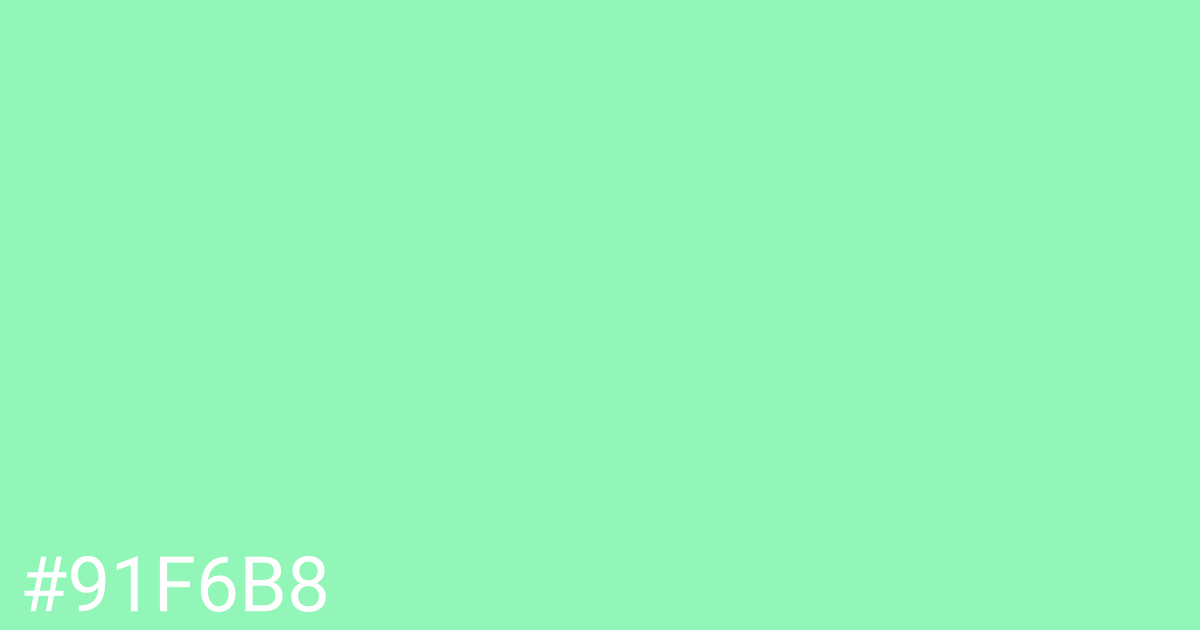 Hex color #91f6b8 graphic