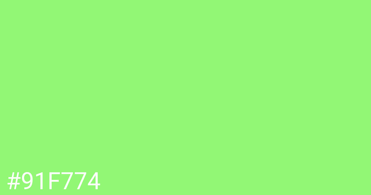 Hex color #91f774 graphic
