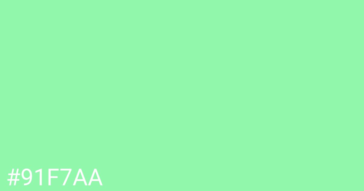 Hex color #91f7aa graphic