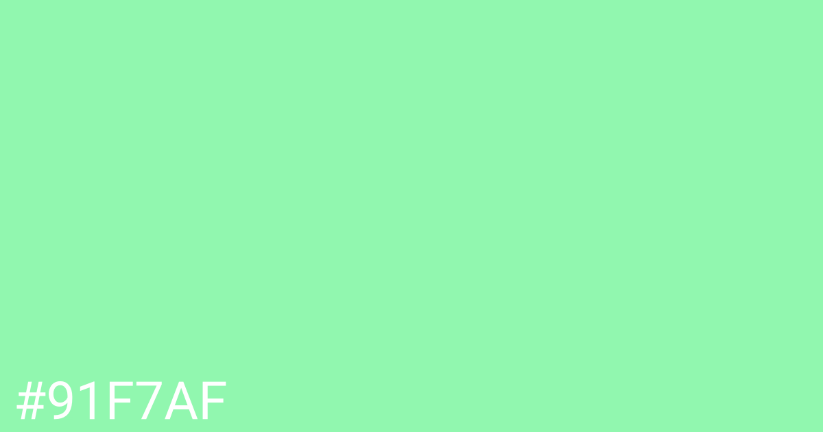 Hex color #91f7af graphic