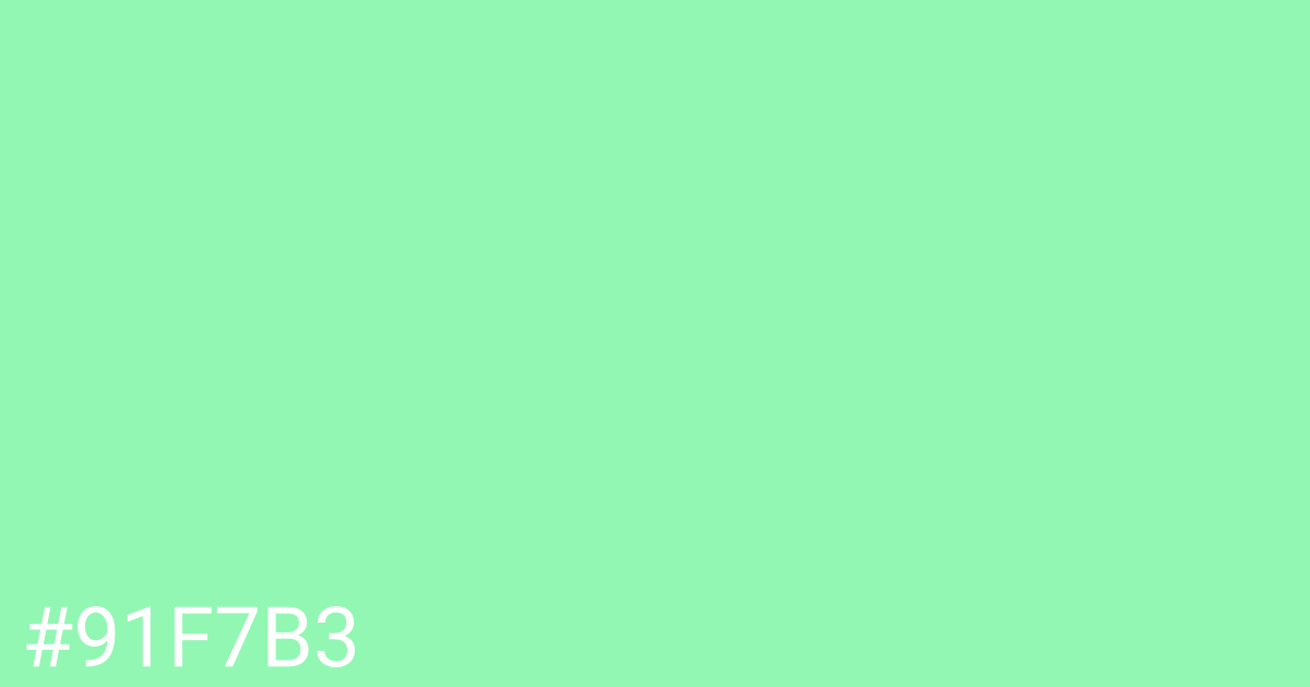 Hex color #91f7b3 graphic