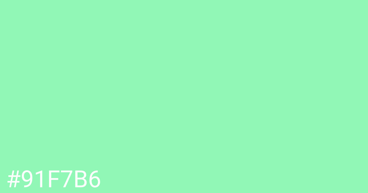 Hex color #91f7b6 graphic