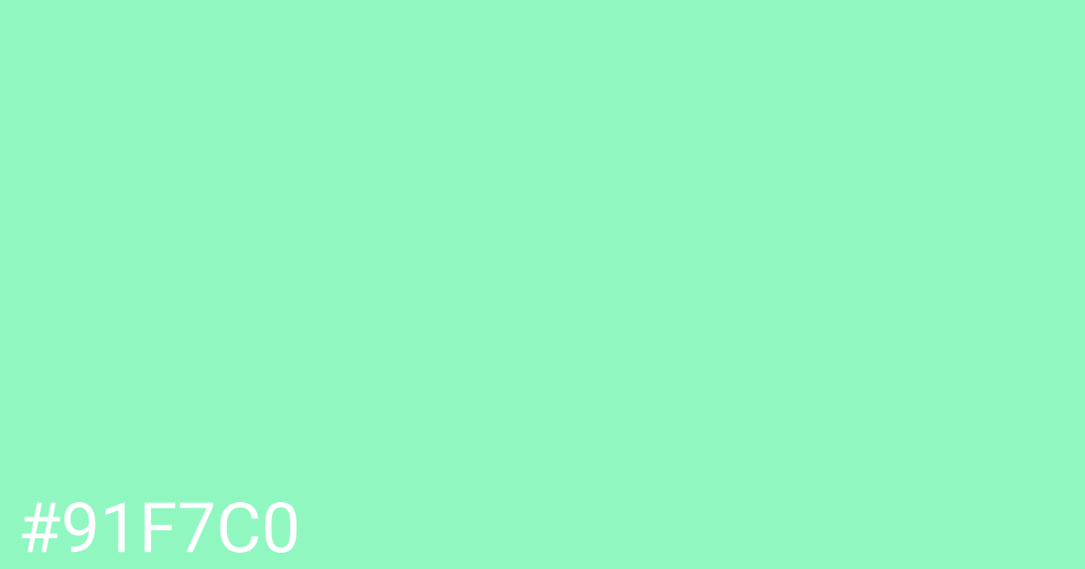 Hex color #91f7c0 graphic