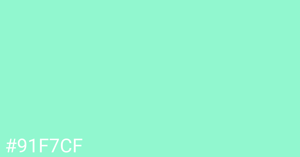 Hex color #91f7cf graphic