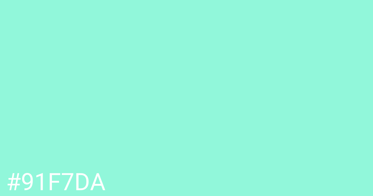 Hex color #91f7da graphic