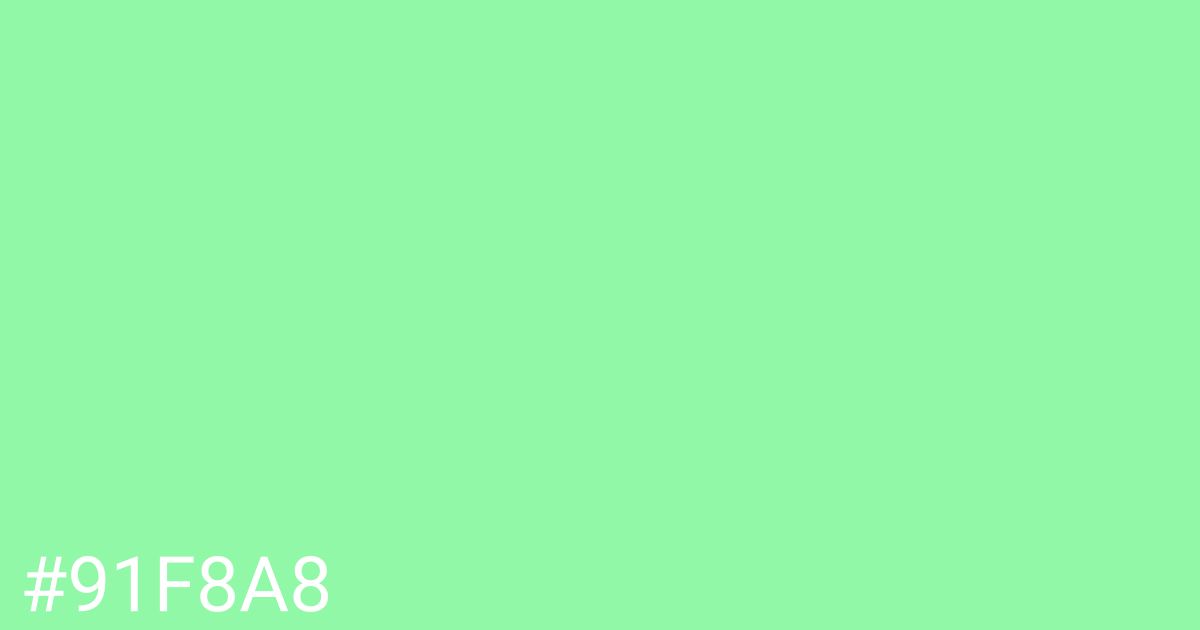 Hex color #91f8a8 graphic