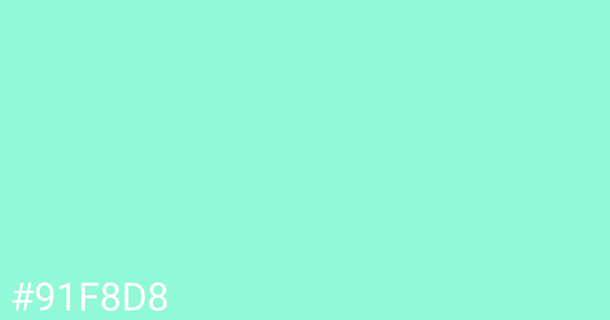 Hex color #91f8d8 graphic