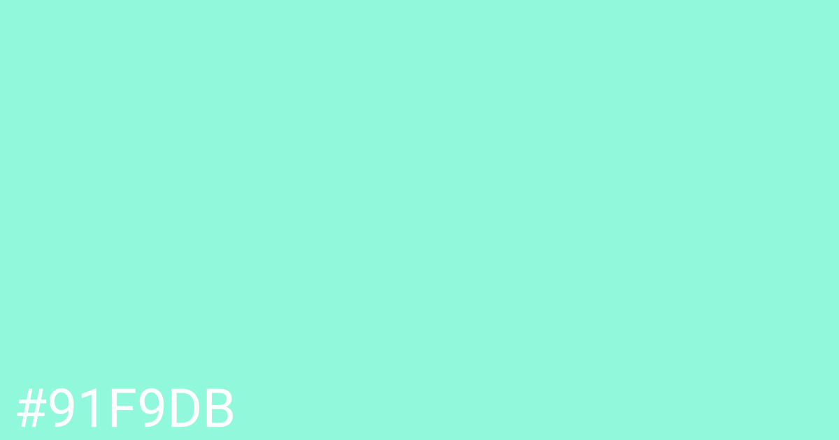 Hex color #91f9db graphic