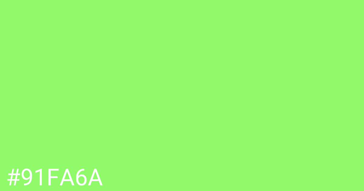 Hex color #91fa6a graphic