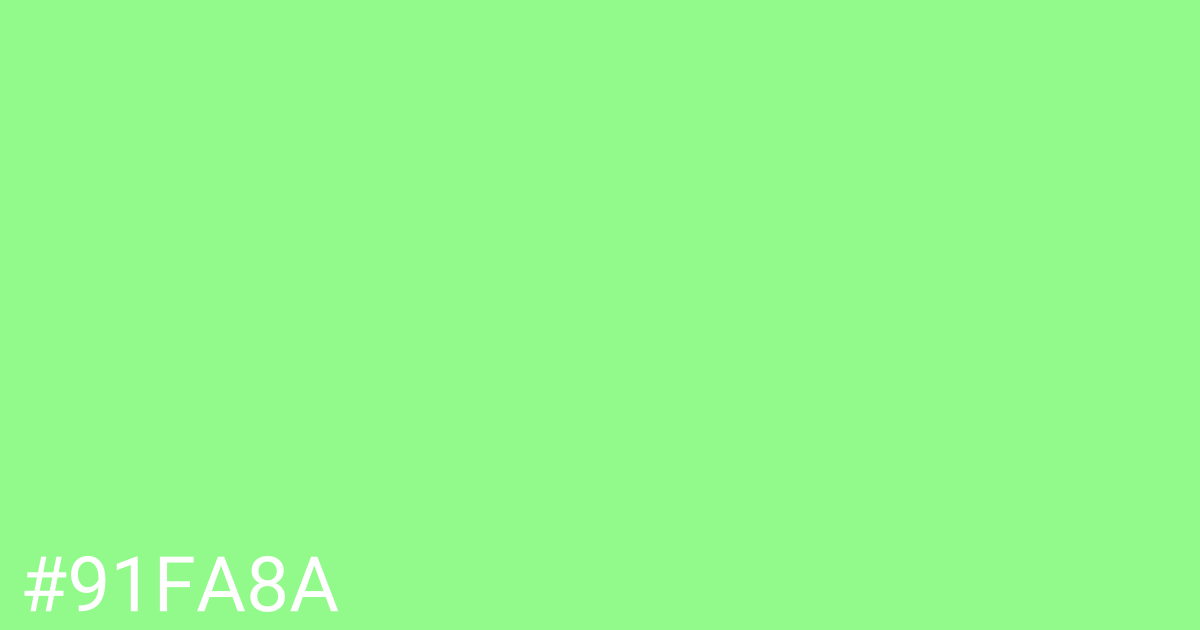 Hex color #91fa8a graphic