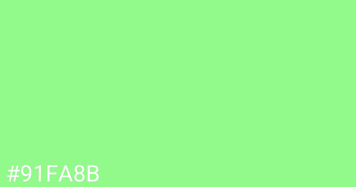 Hex color #91fa8b graphic