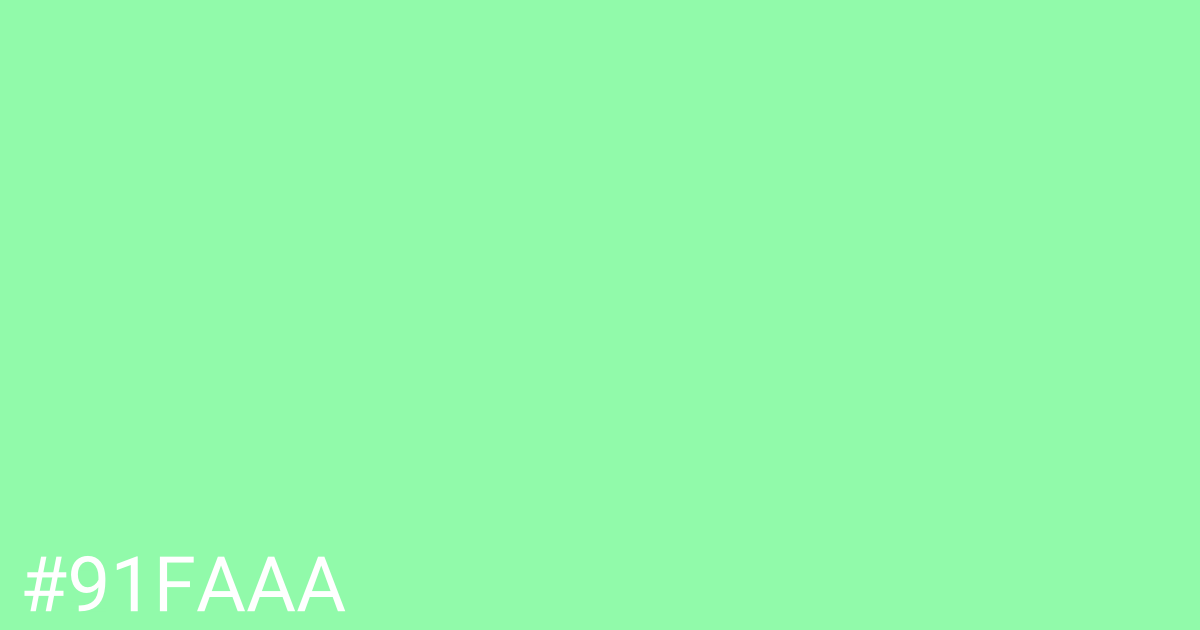 Hex color #91faaa graphic