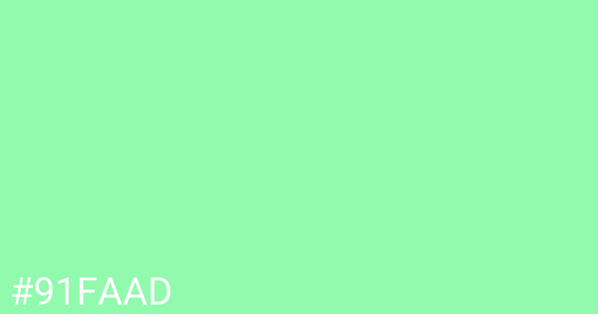 Hex color #91faad graphic