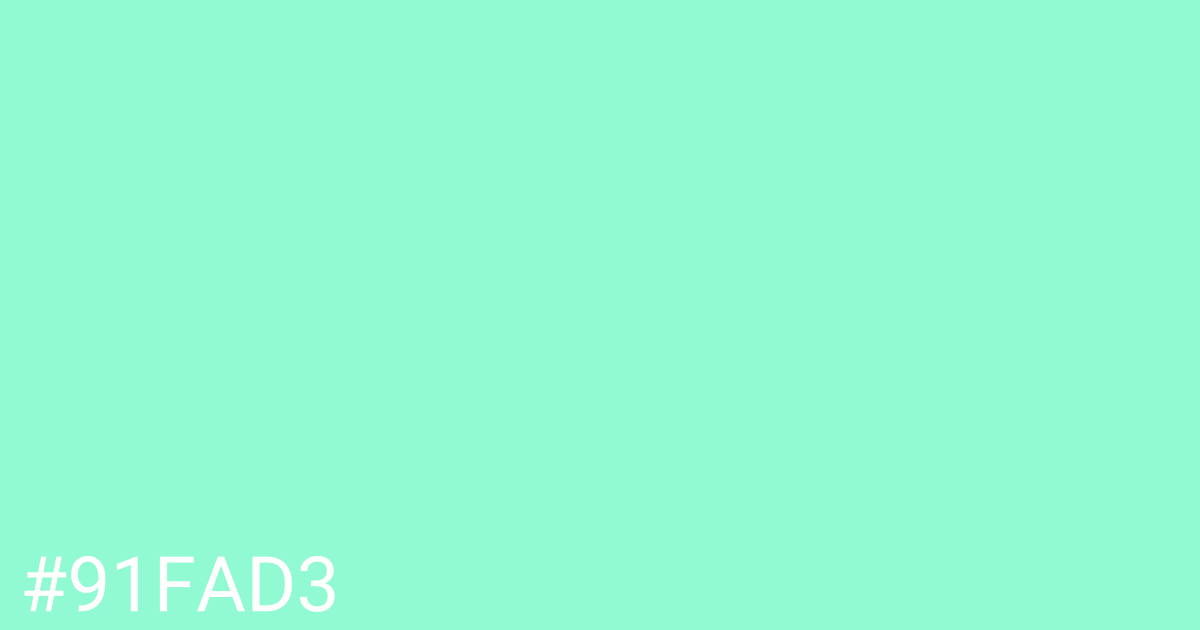 Hex color #91fad3 graphic