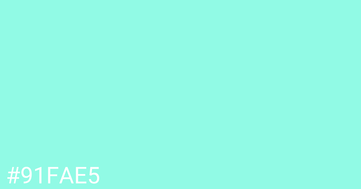 Hex color #91fae5 graphic